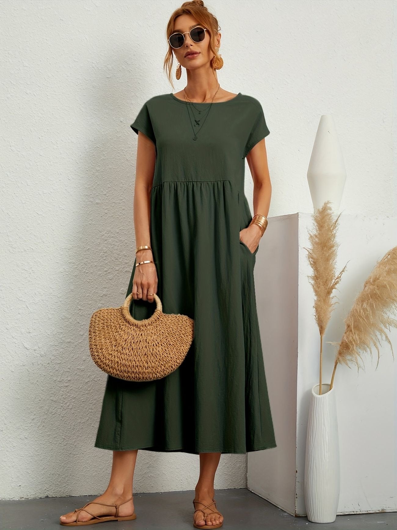 Chic Spring Camille Round Neck Dress