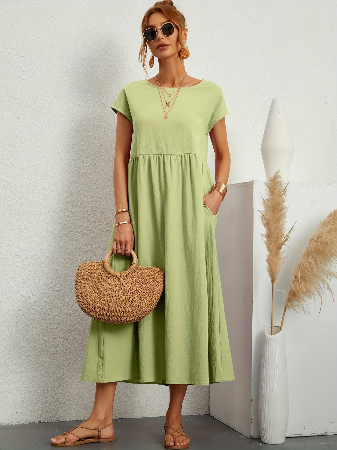 Chic Spring Camille Round Neck Dress