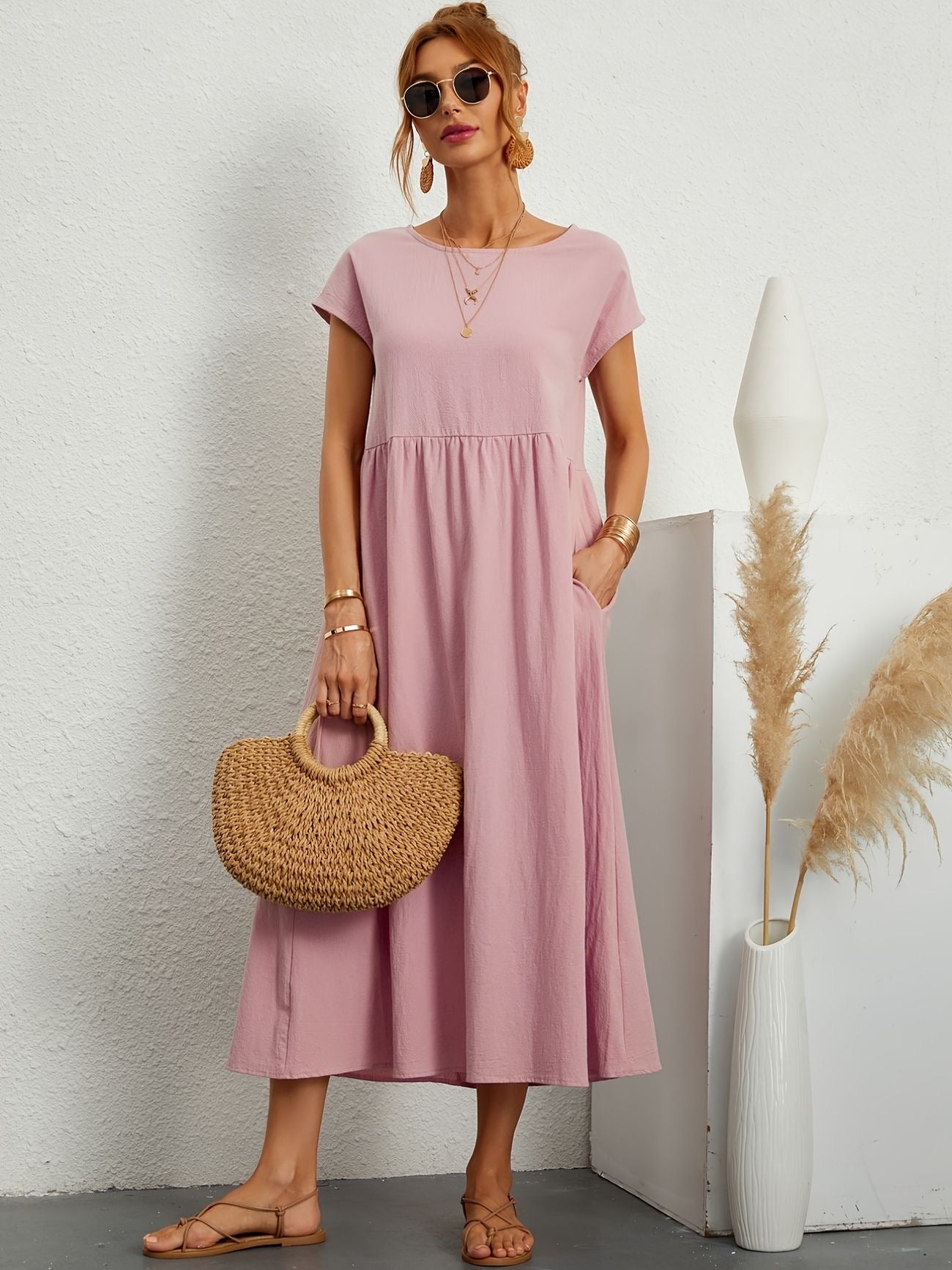 Chic Spring Camille Round Neck Dress