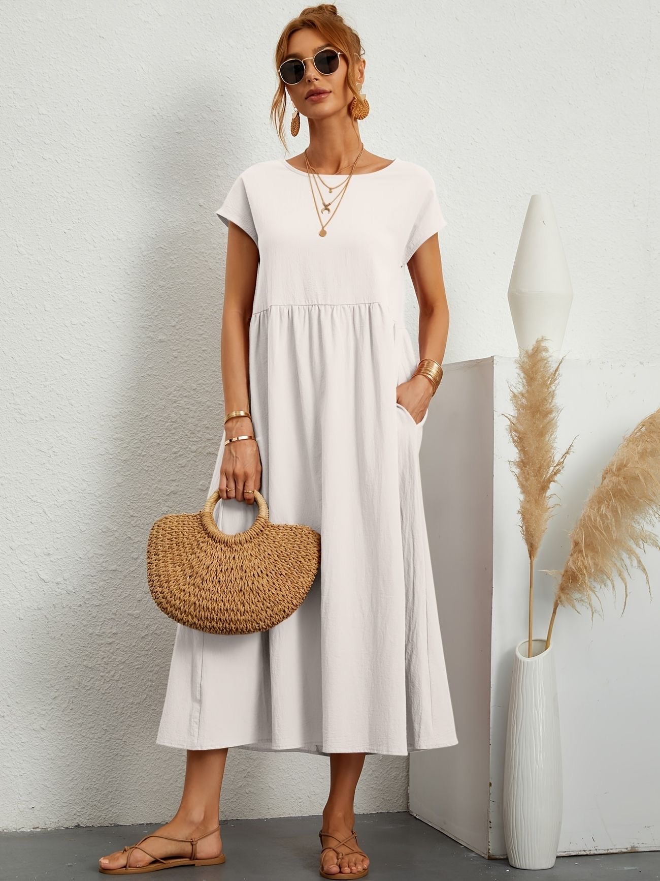 Chic Spring Camille Round Neck Dress
