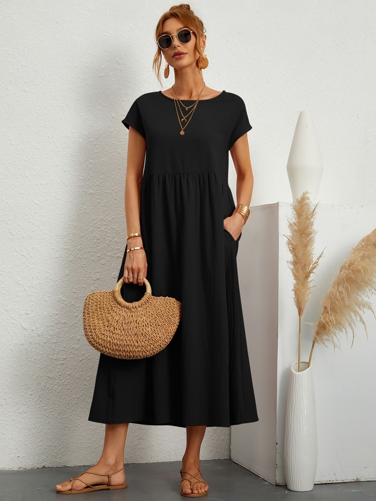 Chic Spring Camille Round Neck Dress