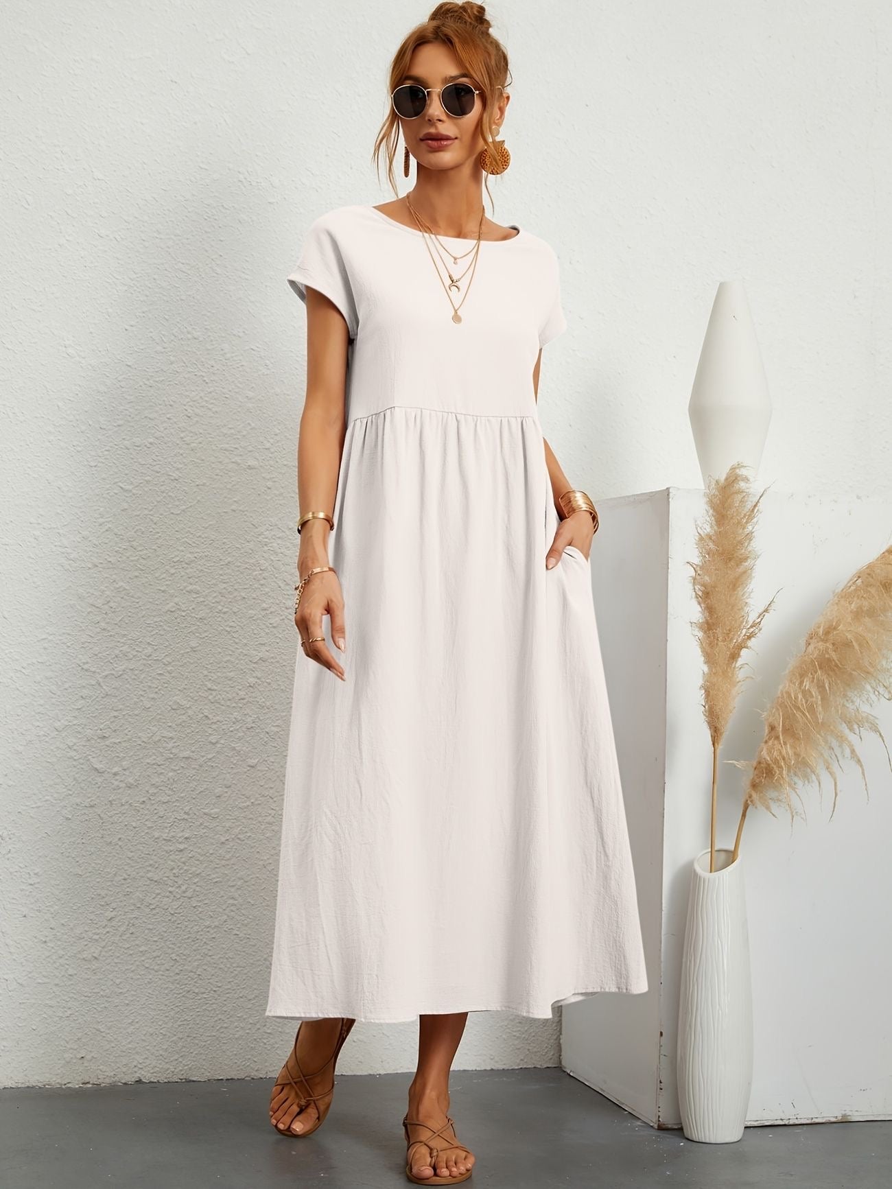 Chic Spring Camille Round Neck Dress