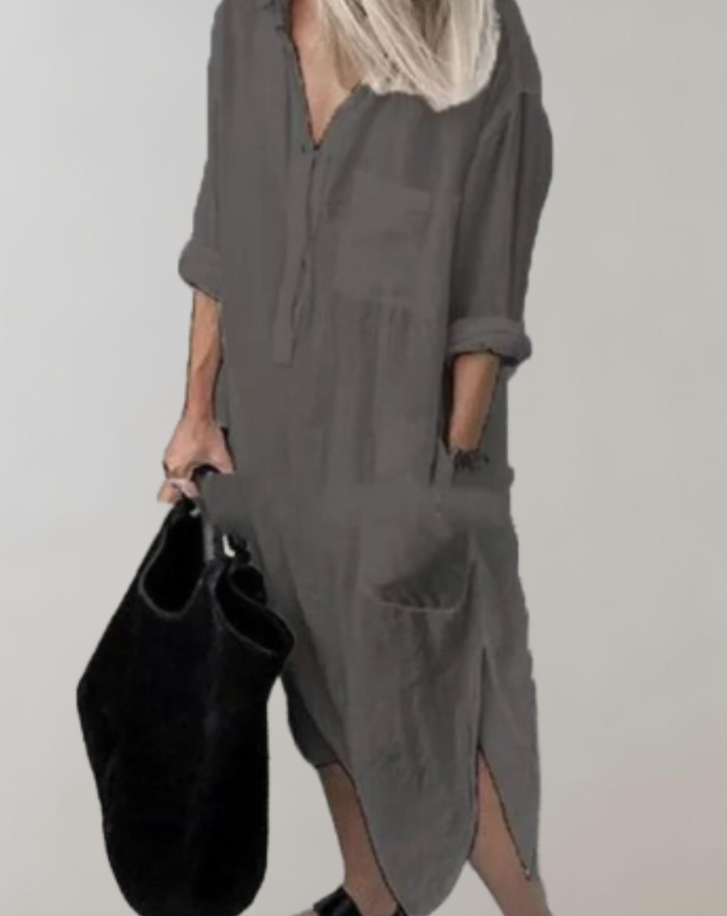 Chic Long Sleeve Dress with Pockets