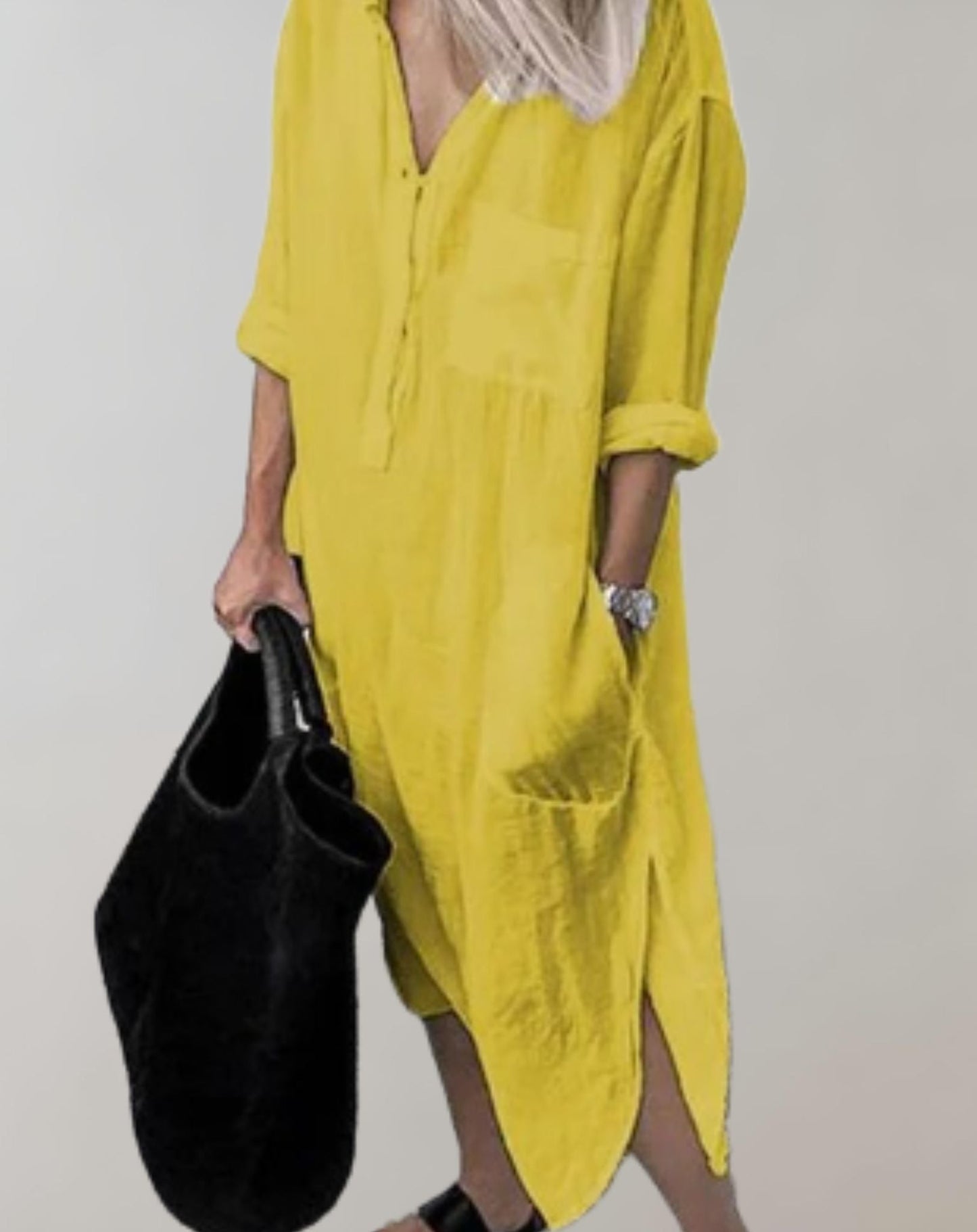 Chic Long Sleeve Dress with Pockets