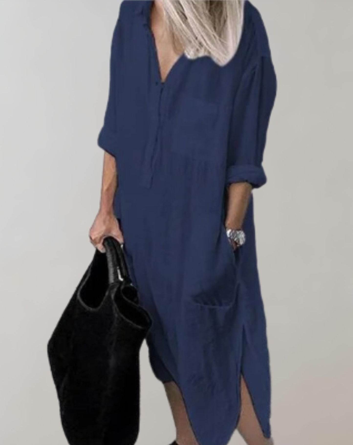 Chic Long Sleeve Dress with Pockets