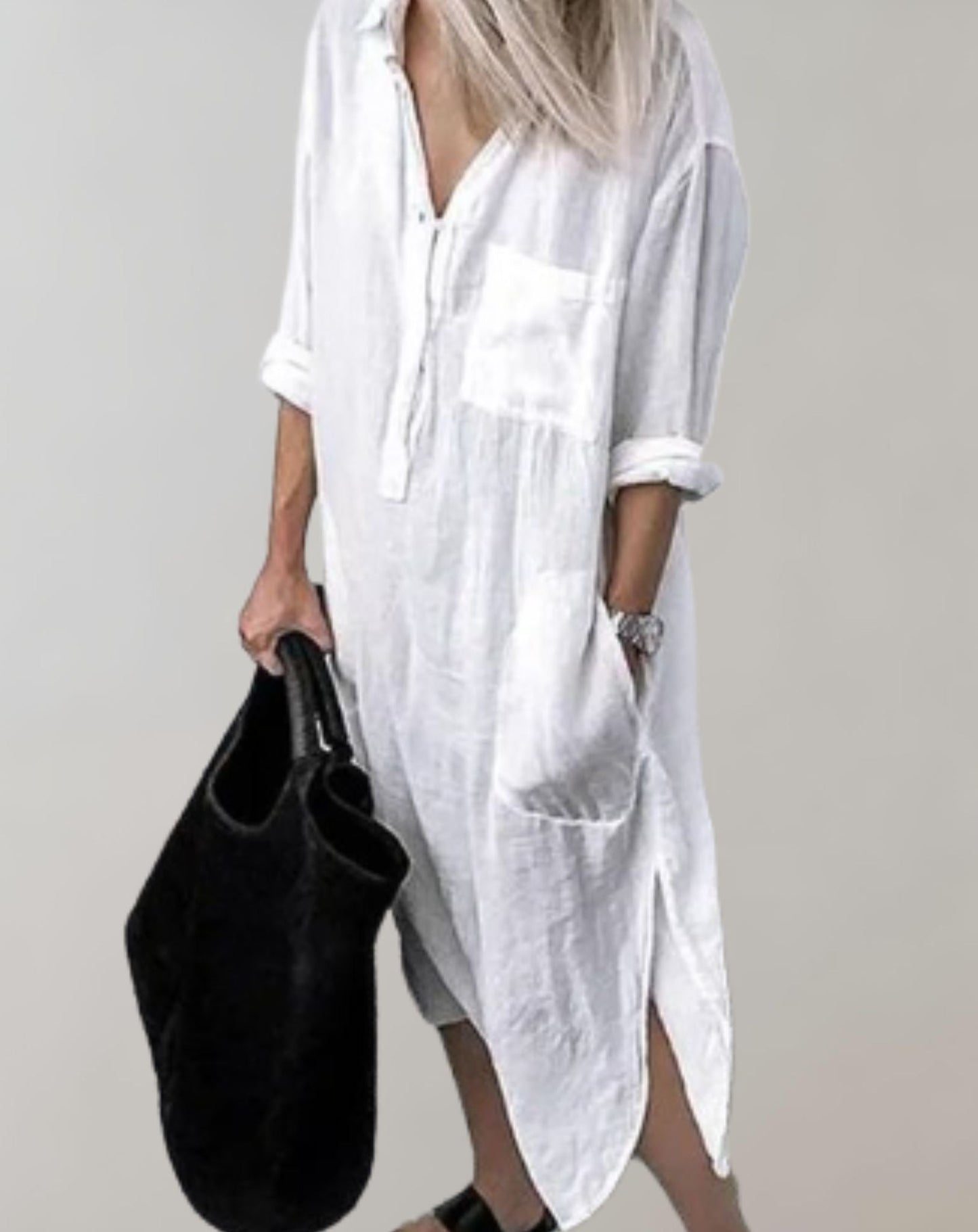 Chic Long Sleeve Dress with Pockets