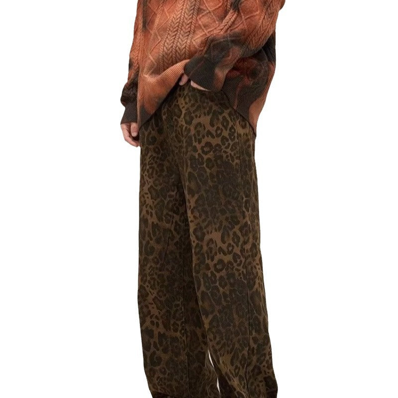 Women's Leopard Print Cotton Denim Jeans