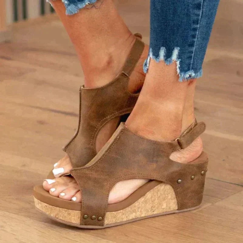 Women's Wedge Heel Sandals with Adjustable Straps