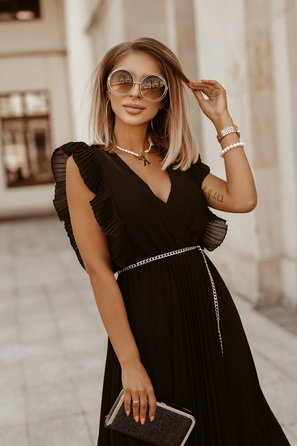Chic Pleated Casual Maxi Dress