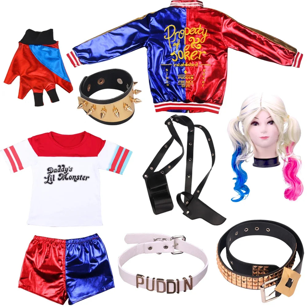 Two-Tone Costume Set with Jacket, Shirt, and Optional Accessories