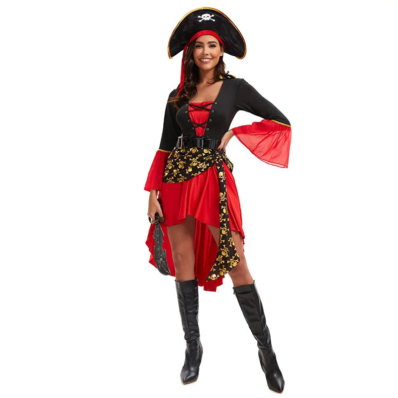 Women’s Pirate Costume with Hat and Belt