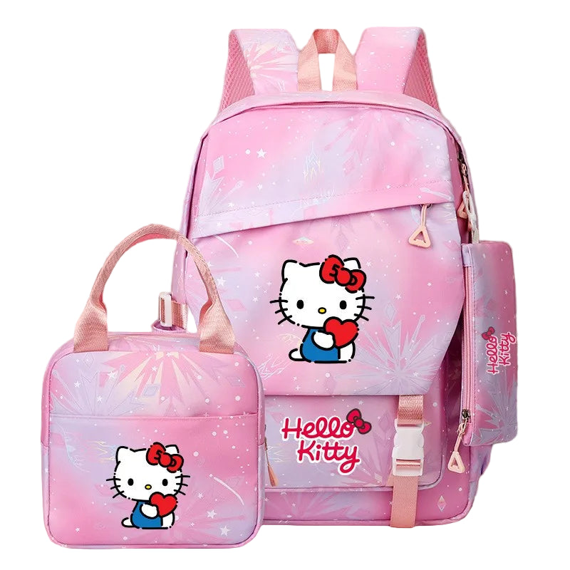 3-Piece Backpack Set with Character Print and Coordinated Bags