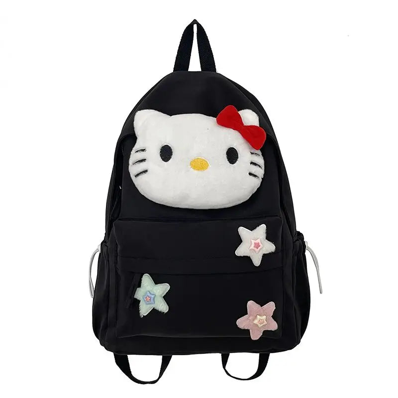 Backpack with Character Design and Decorative Star Accents