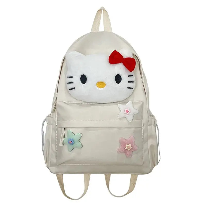 Backpack with Character Design and Decorative Star Accents