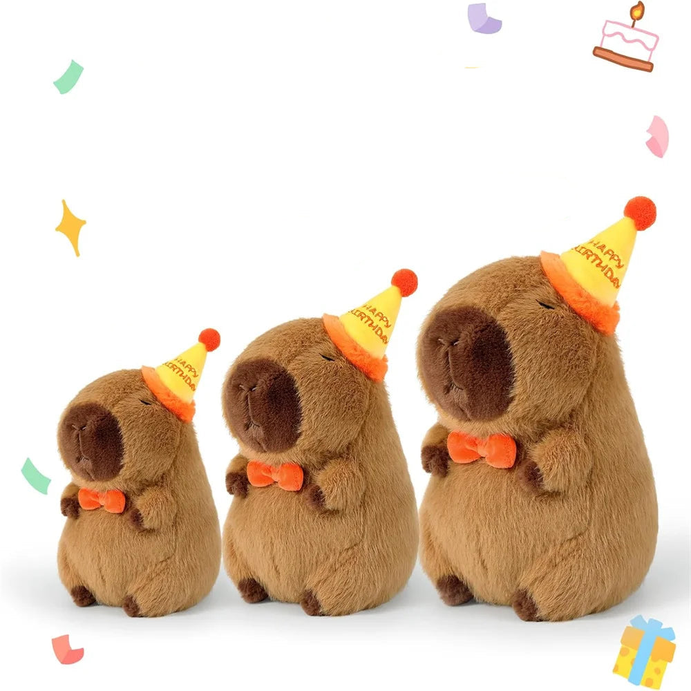 Capybara Plush Toy – Birthday Hat