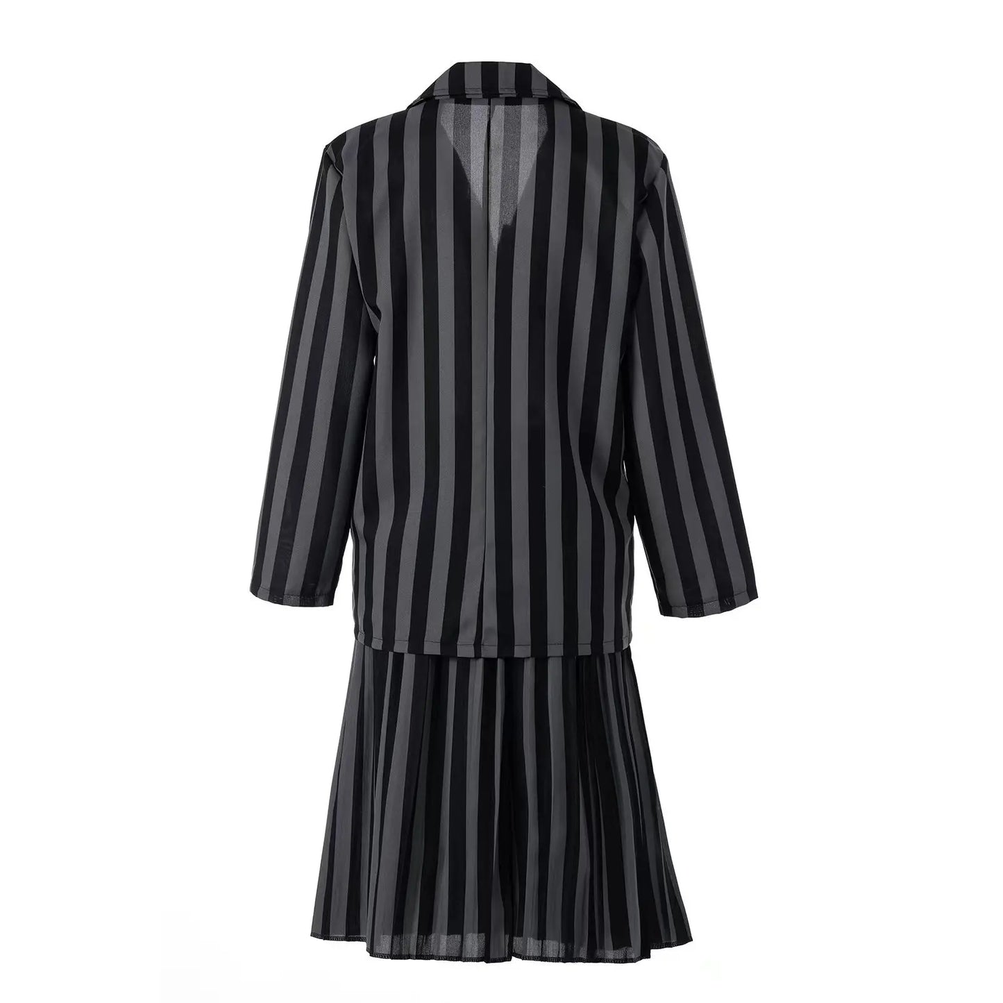 Black Striped Uniform Wednesday Addams Kids Costume Dress