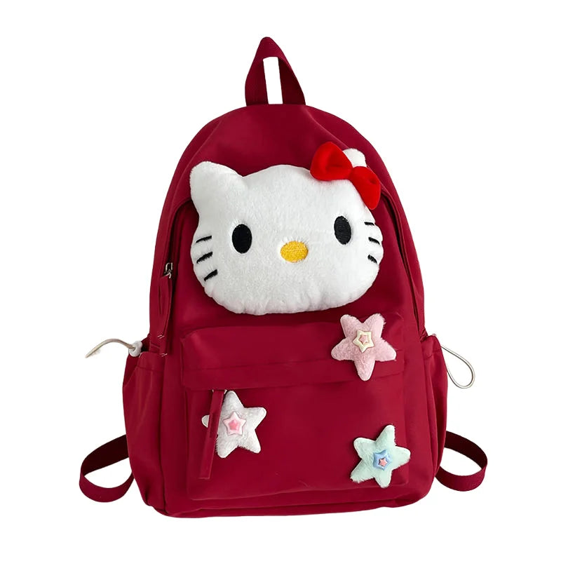 Backpack with Character Design and Decorative Star Accents