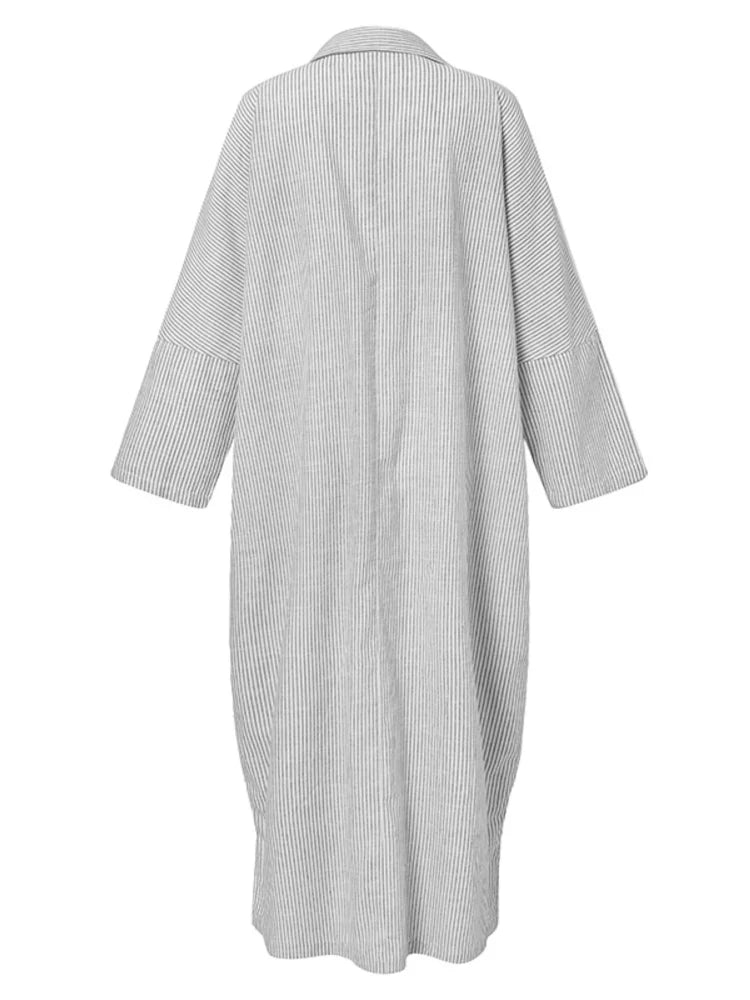 Chic Oversized Striped Maxi Dress