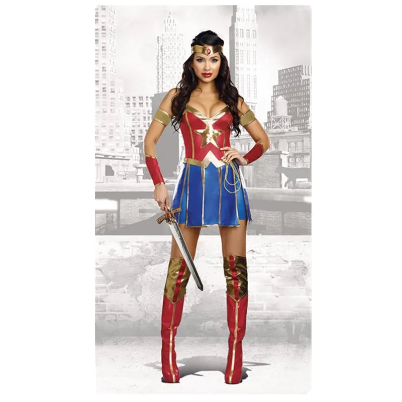 Women’s Cosplay Costume Set with Dress and Accessories