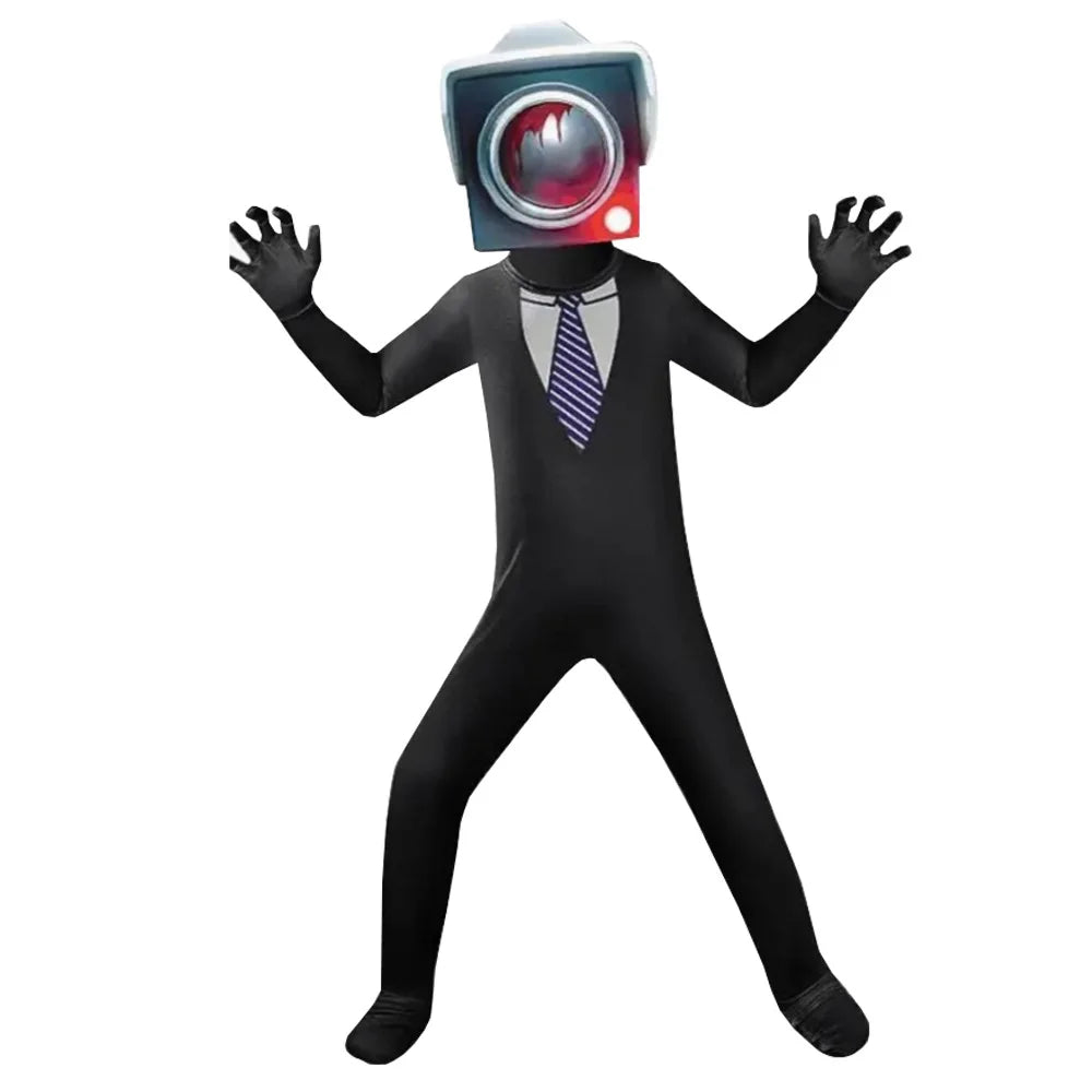 Skibidi Toilet Cosplay Jumpsuit Mask Set