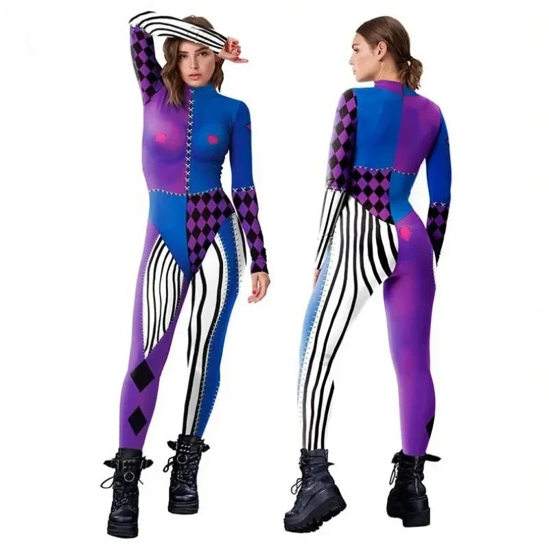 Color-Block Cosplay Jumpsuit for Themed Events and Conventions