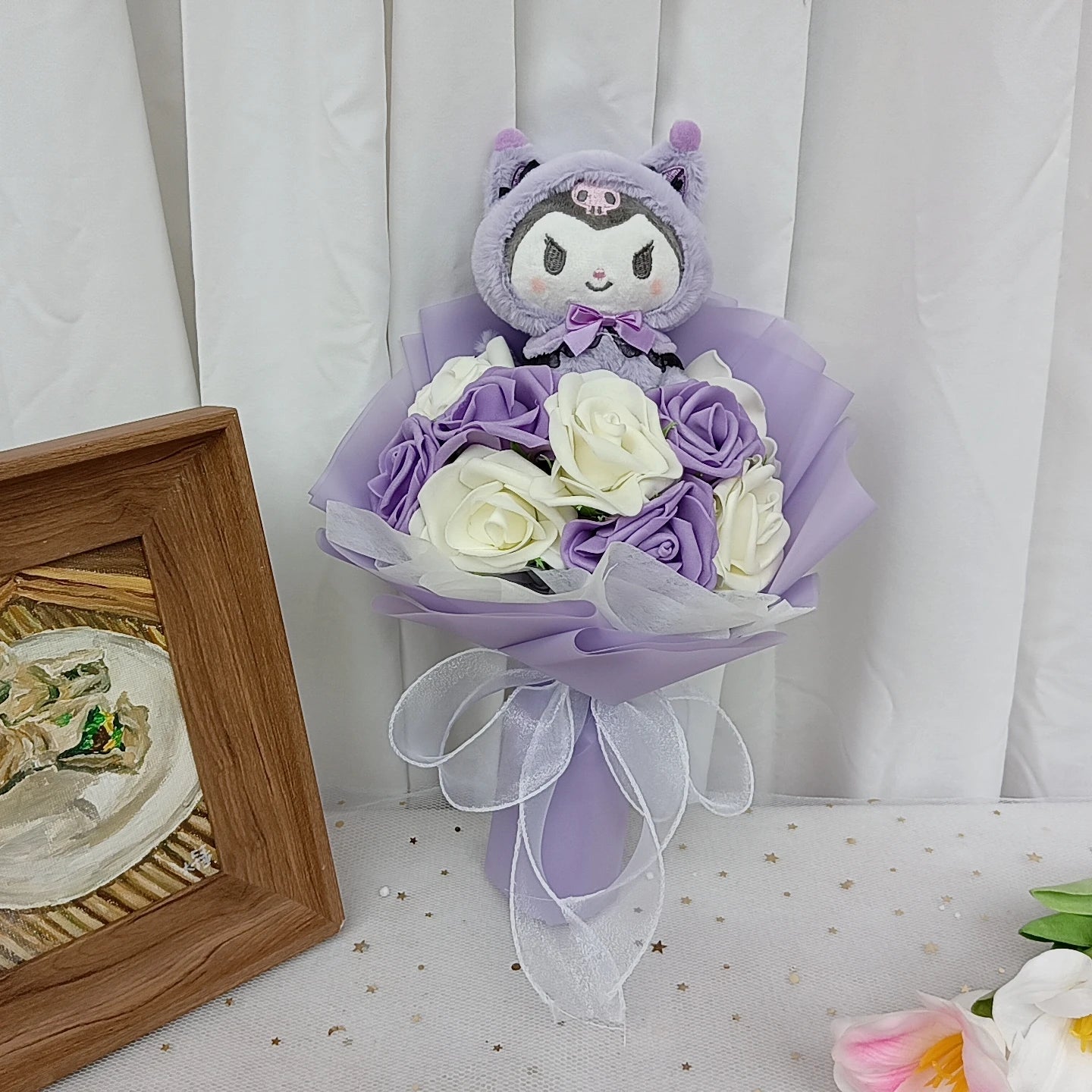 Kuromi Hello Kitty Plush Rose Bouquet