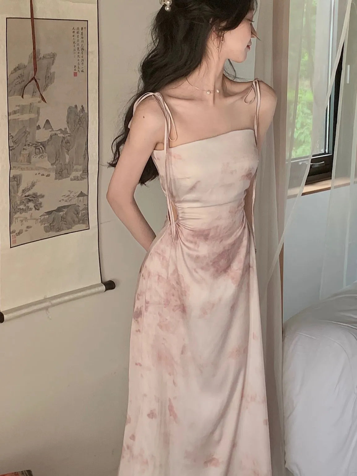 Elegant Long Satin Dress for Women