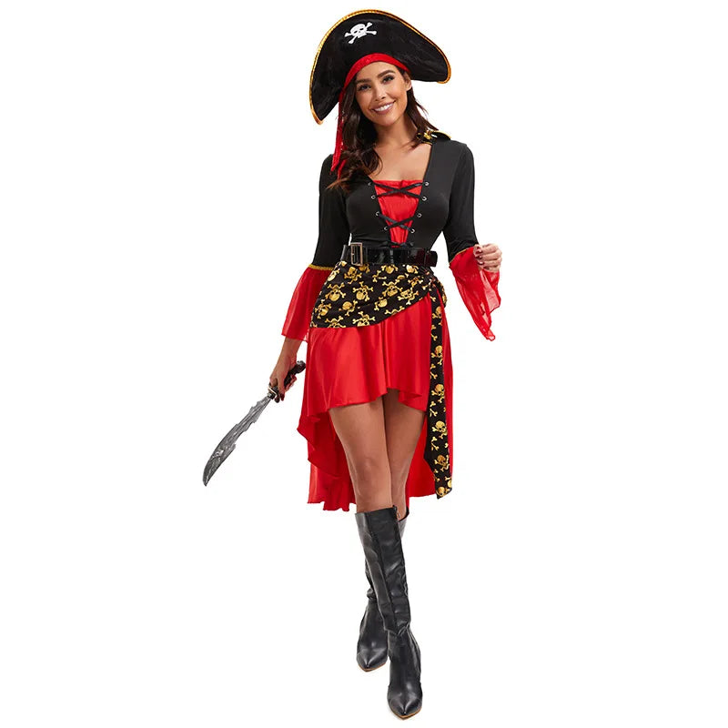 Women’s Pirate Costume with Hat and Belt
