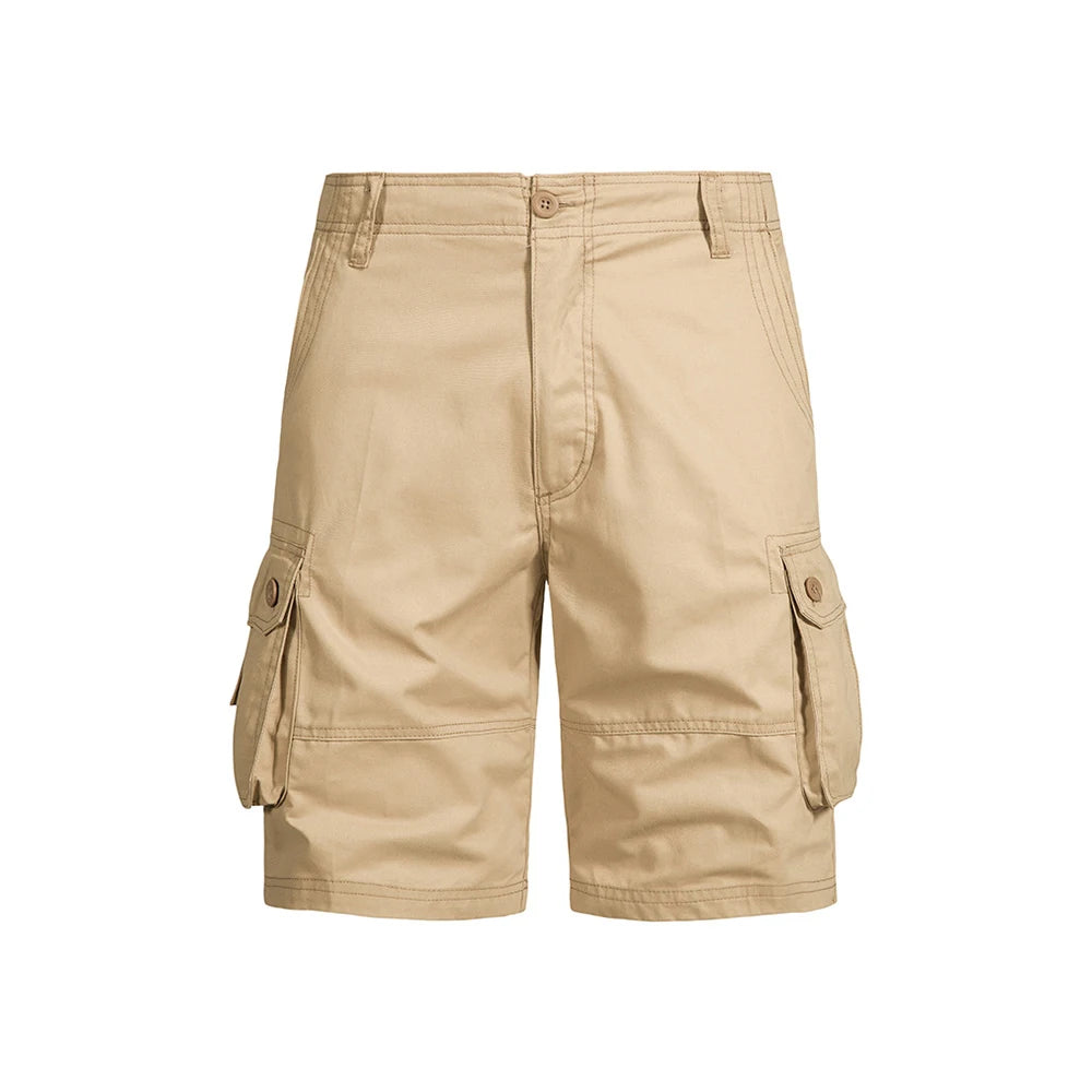 Men's Cotton Cargo Shorts – Multi-Pocket Design
