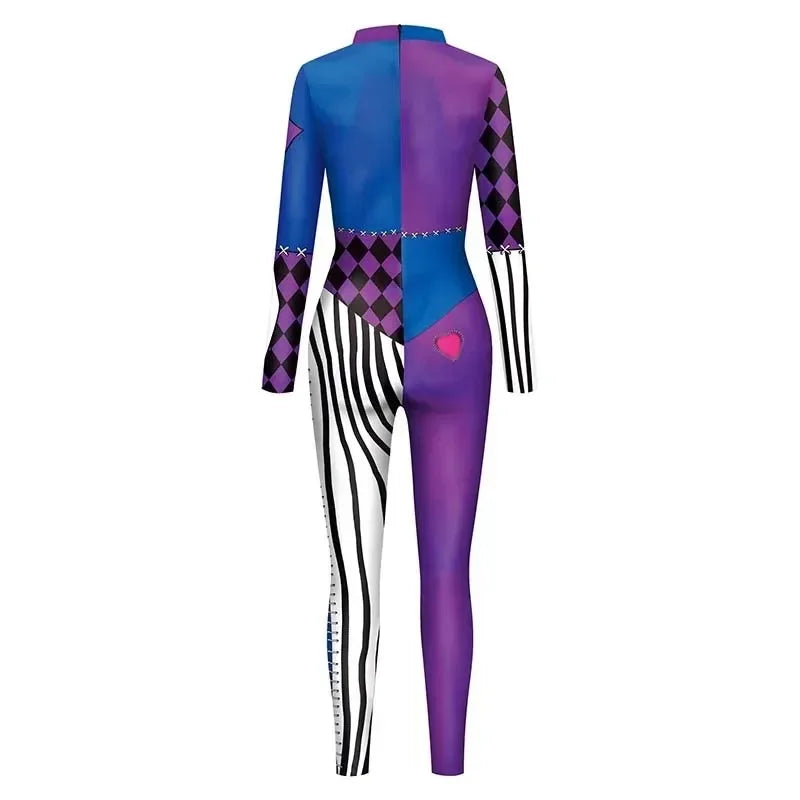 Color-Block Cosplay Jumpsuit for Themed Events and Conventions