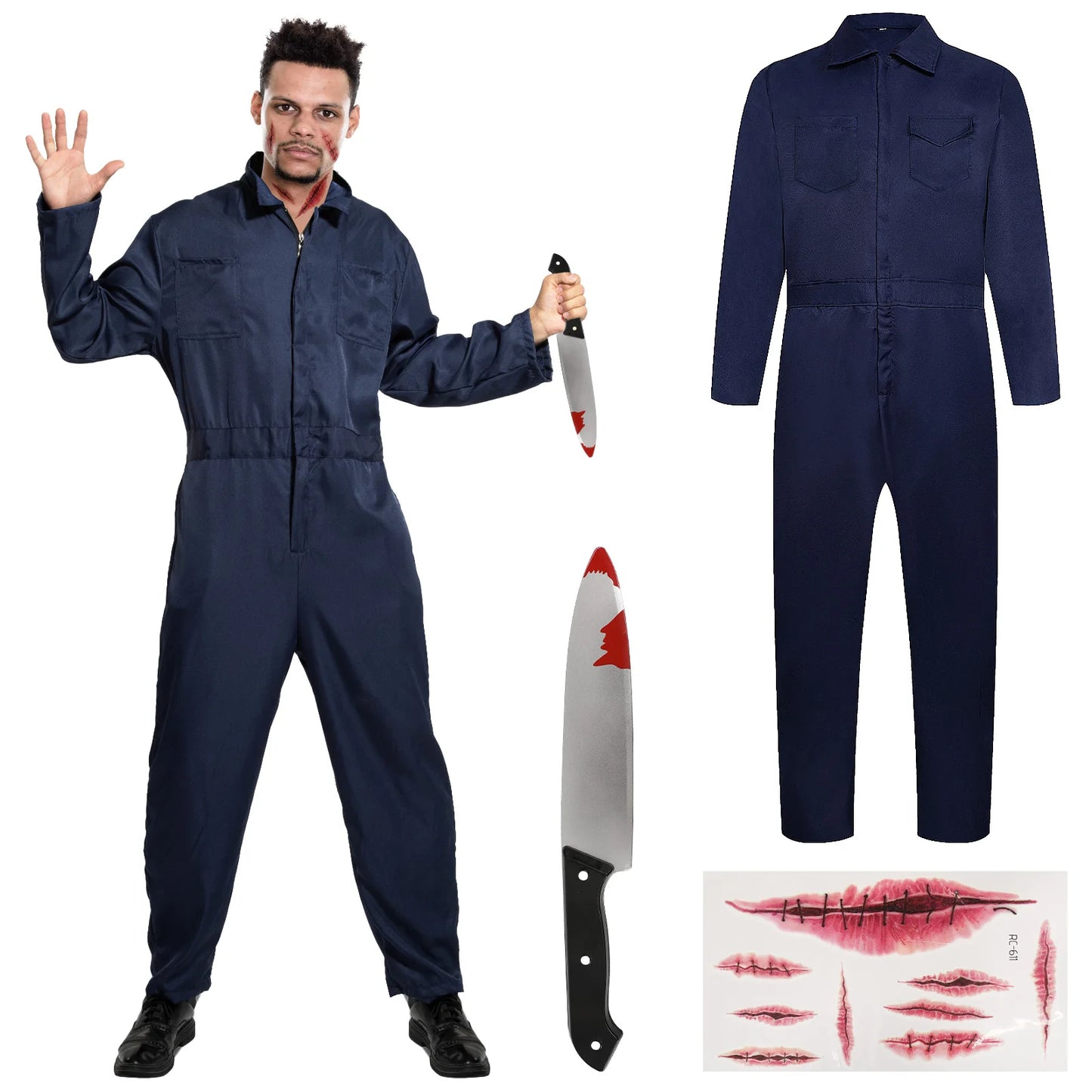 Michael Myers Kids & Adult Halloween Costume Jumpsuit