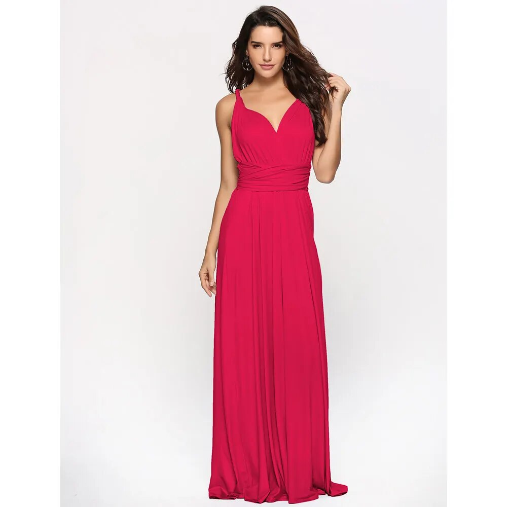 Chic Long Red Boho Dress for Women