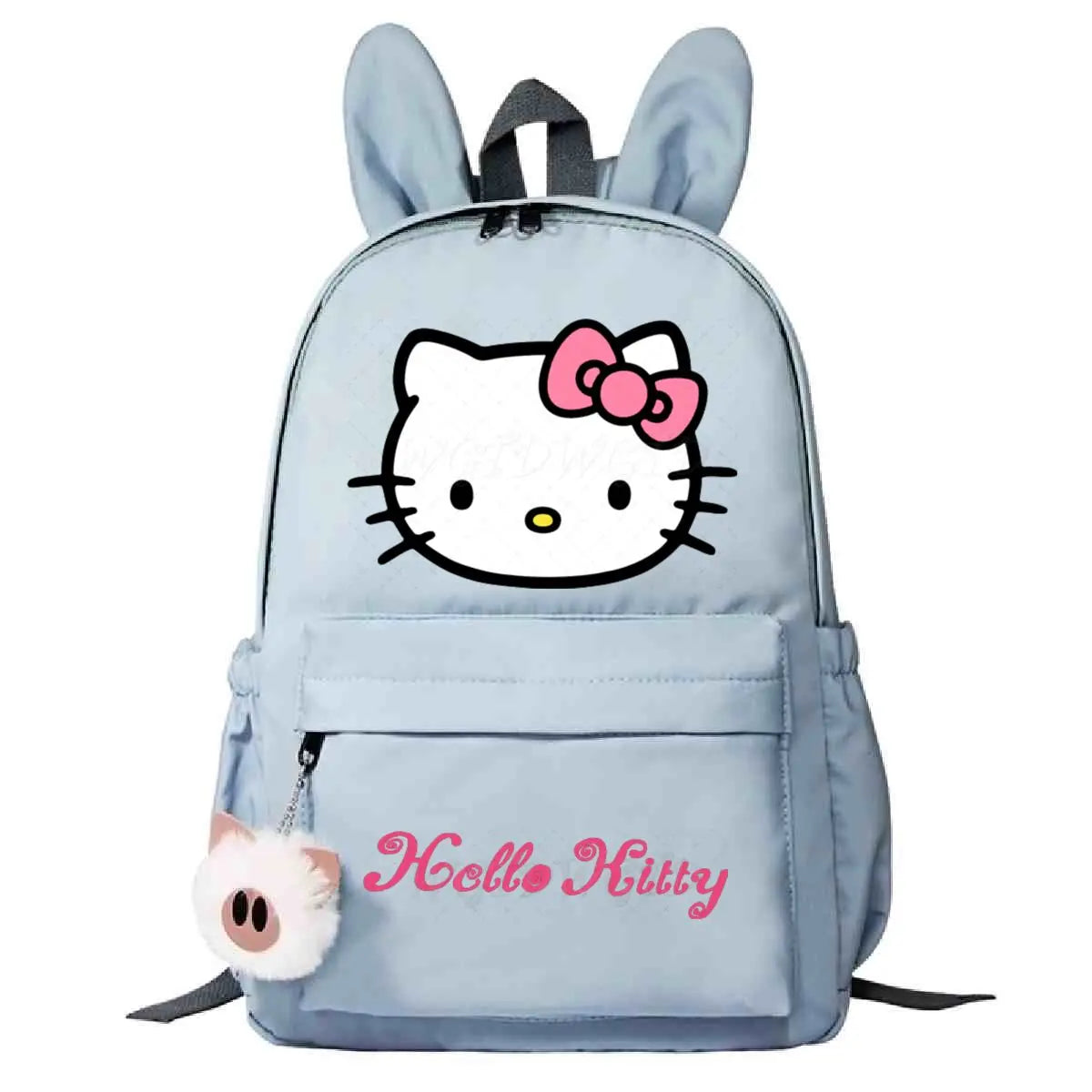 Backpack with Cartoon Print and Decorative Ears