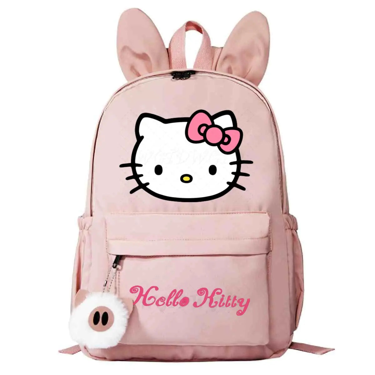 Backpack with Cartoon Print and Decorative Ears