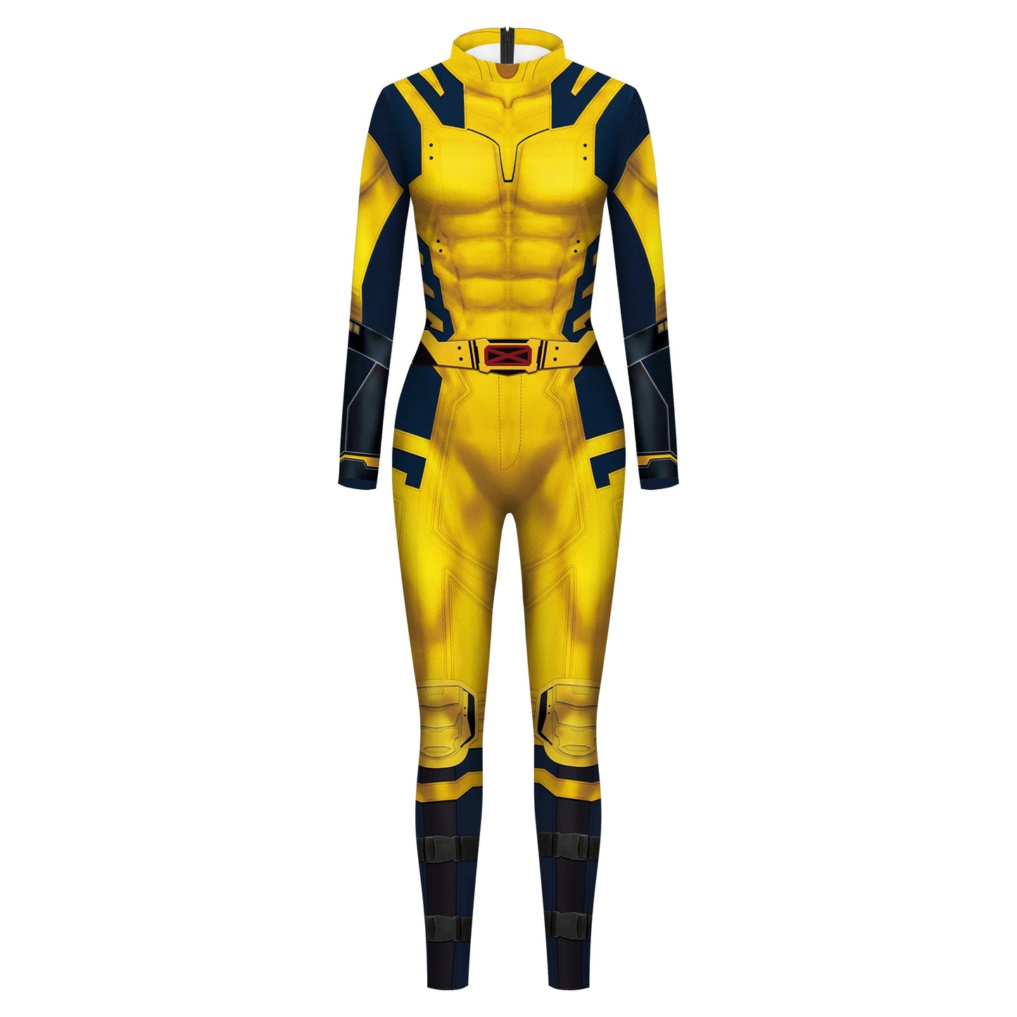 Full-Body Cosplay Jumpsuit with Printed Superhero Design