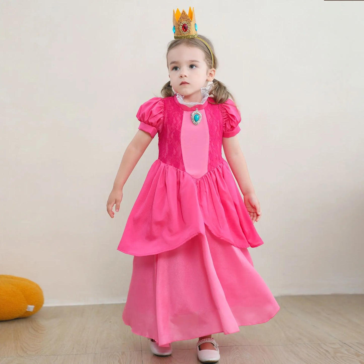 LED Princess Peach Costume Dress for Kids
