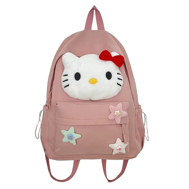 Backpack with Character Design and Decorative Star Accents