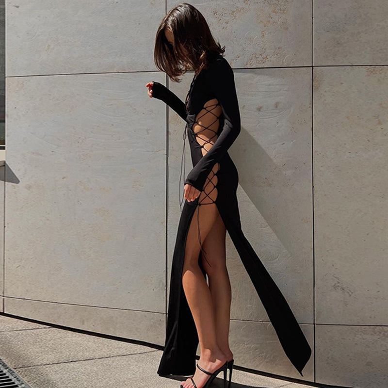 Stylish Women's Long & Deep Cut Dress