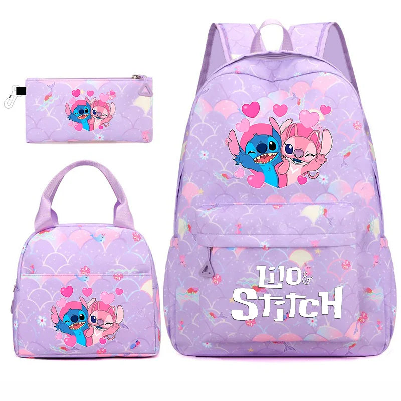 3-Piece School Backpack Set with Lunch Bag and Pencil Case