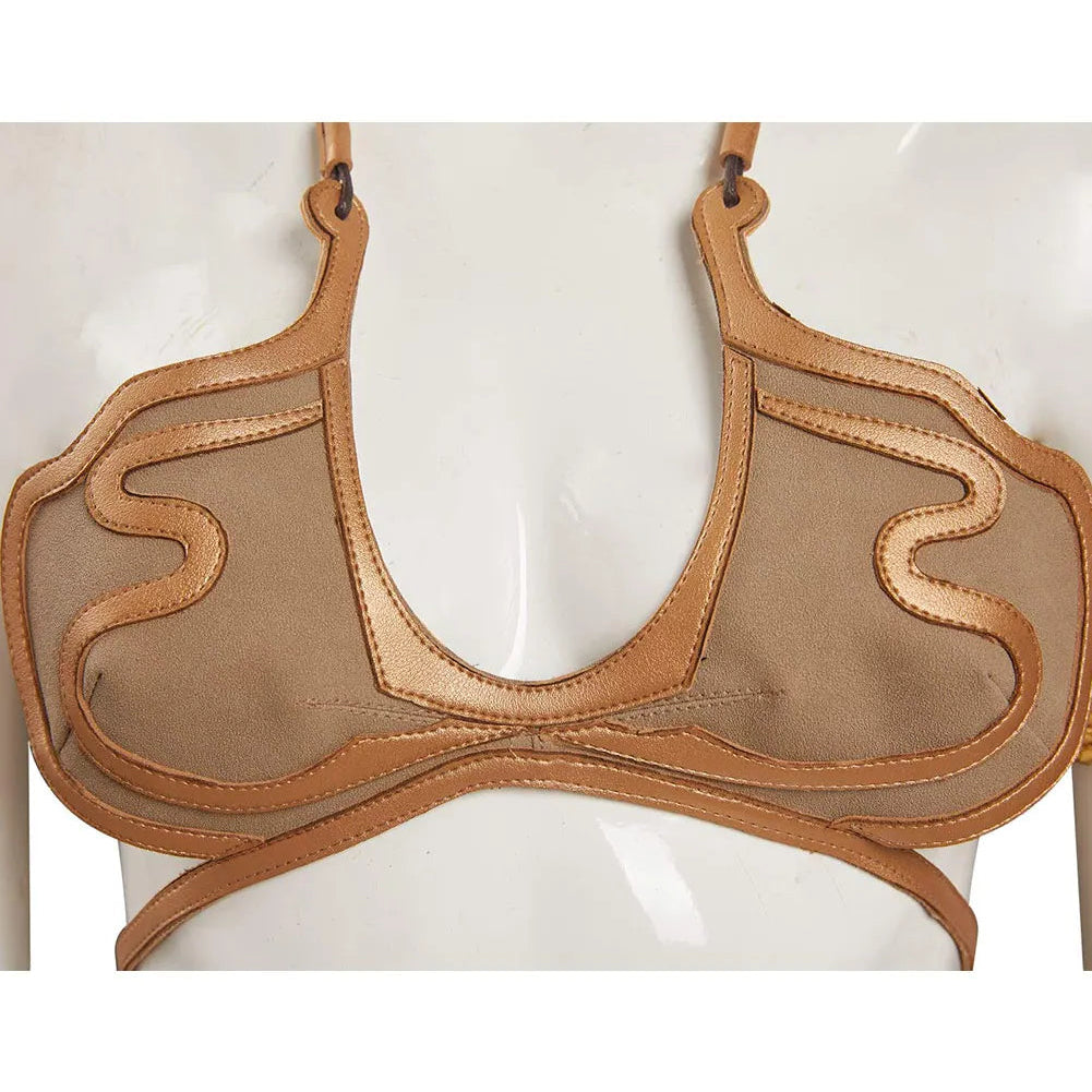 Space Battle Princess Leia Faux Leather Costume