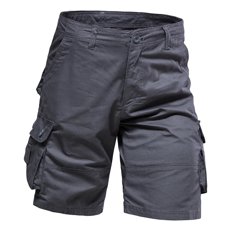 Men's Cotton Cargo Shorts – Multi-Pocket Design