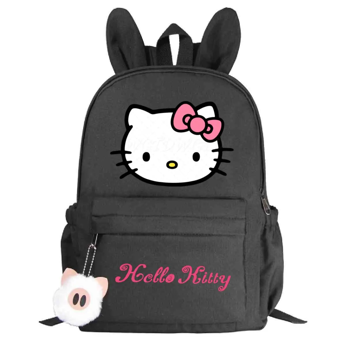 Backpack with Cartoon Print and Decorative Ears