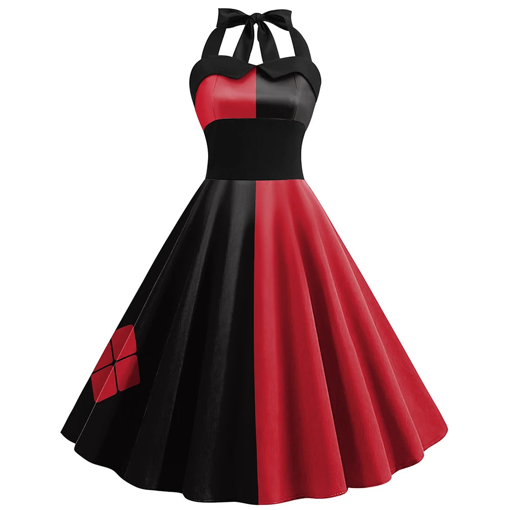 Red and Black Costume Dress for Women Cosplay Outfit