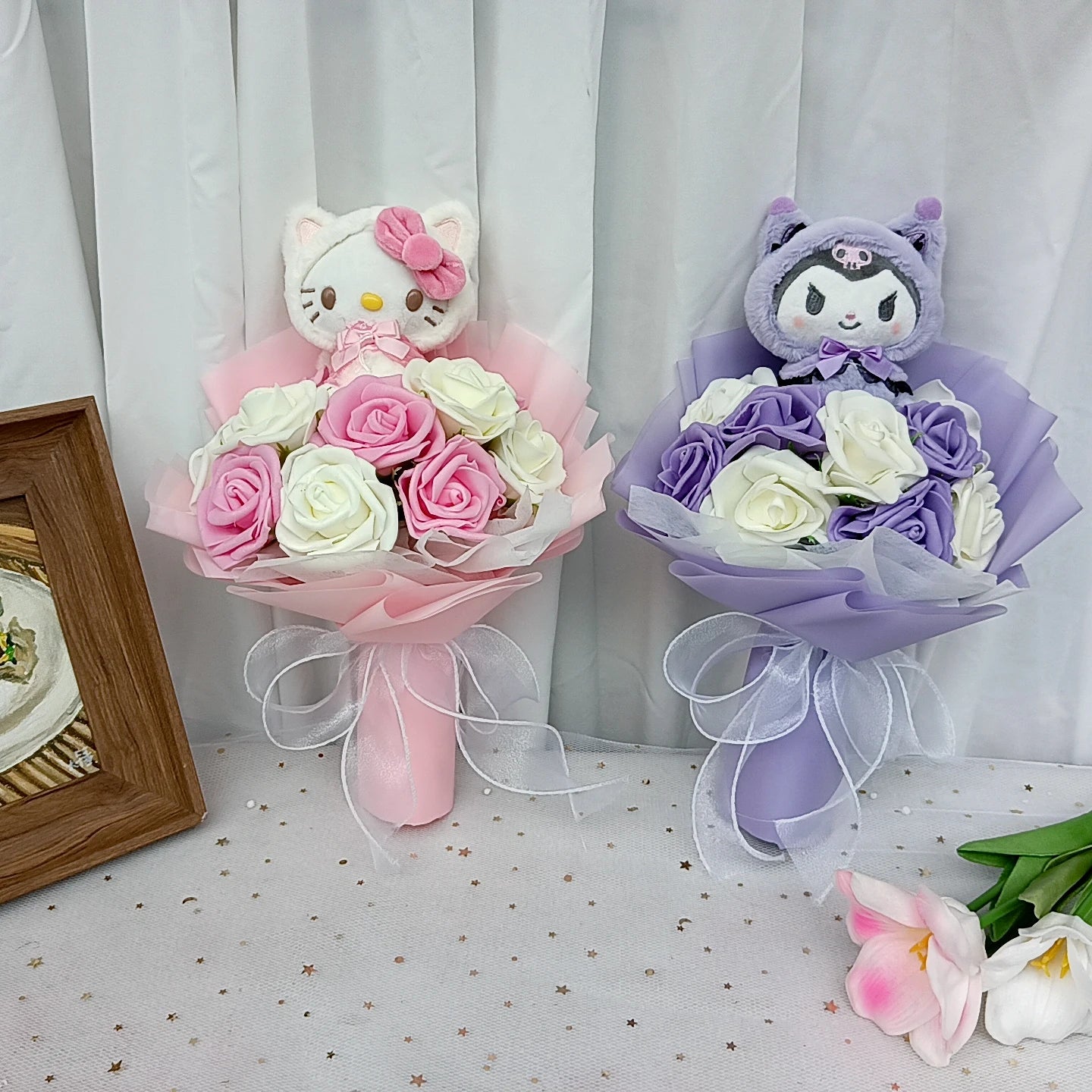 Kuromi Hello Kitty Plush Rose Bouquet