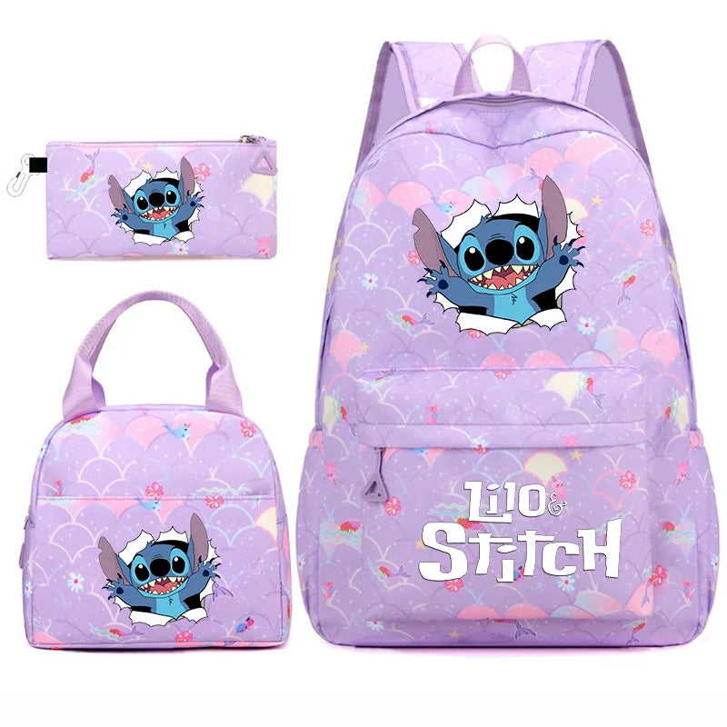 3-Piece School Backpack Set with Lunch Bag and Pencil Case