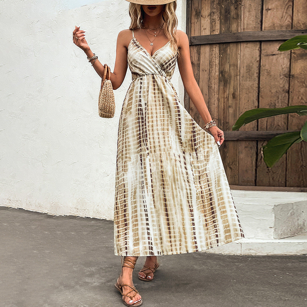 Chic Brown Maxi Summer Dress