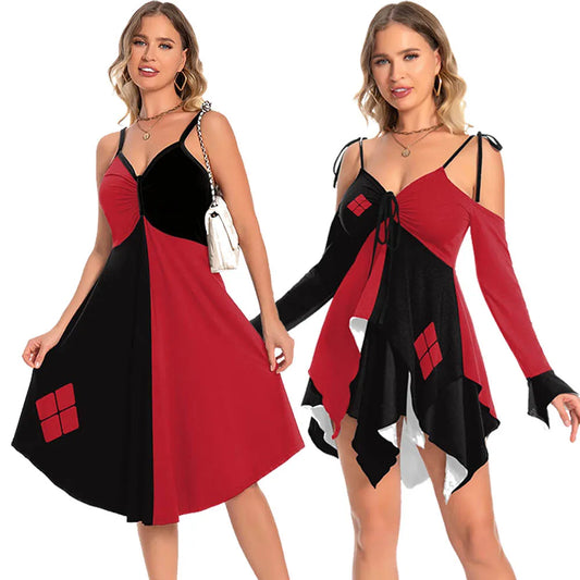 Red and Black Costume Dress for Women Cosplay Outfit