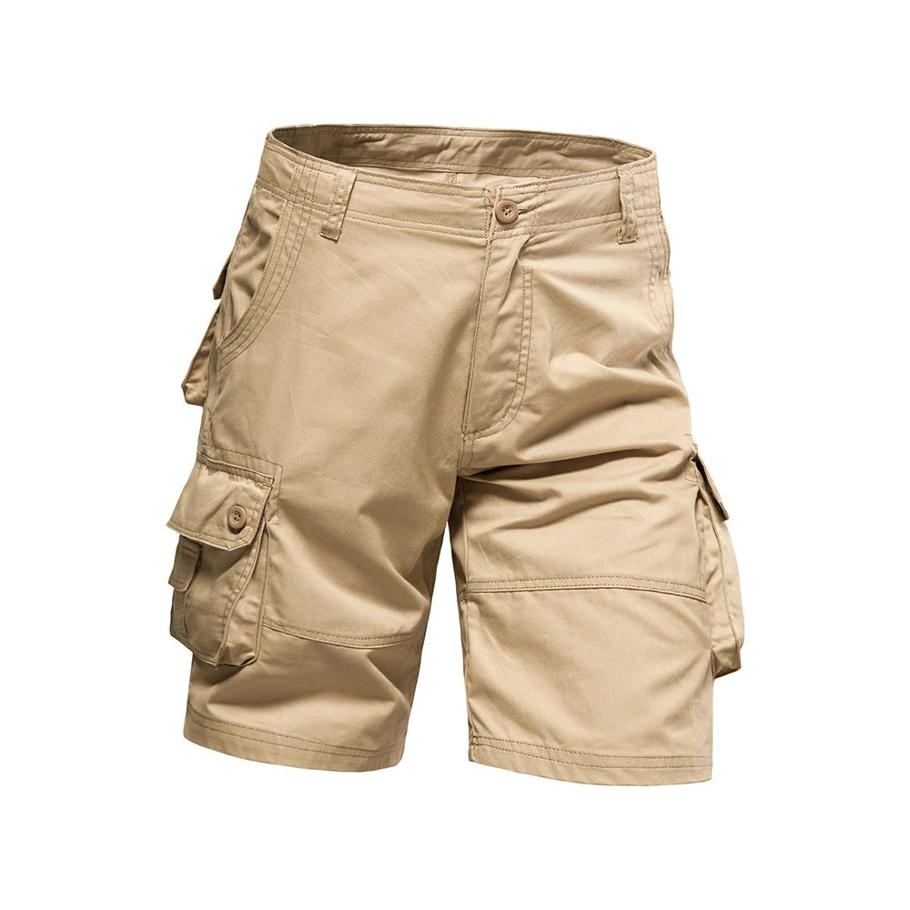 Men's Cotton Cargo Shorts – Multi-Pocket Design