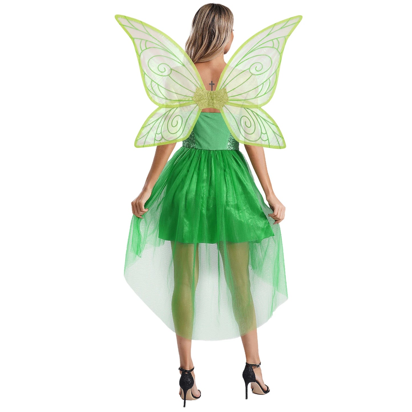 Women’s Halloween Tinkerbell Dress with Wings