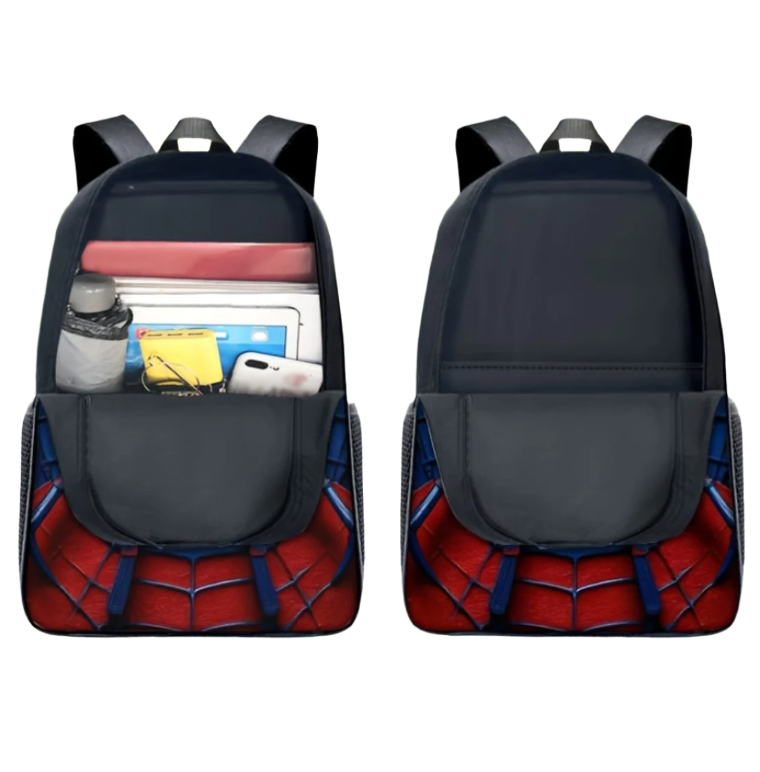 3-Piece Backpack Set with Bold Web Graphic and Zipper Closures